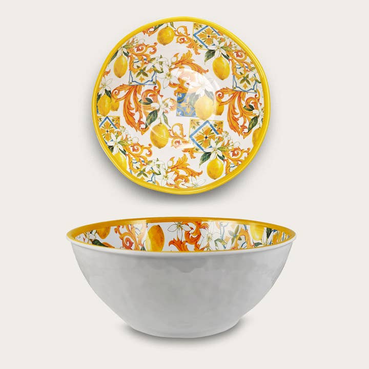 Melaminschüssel mit Zitronendekor ø22cm für den Großhandel von ARCA ITALY