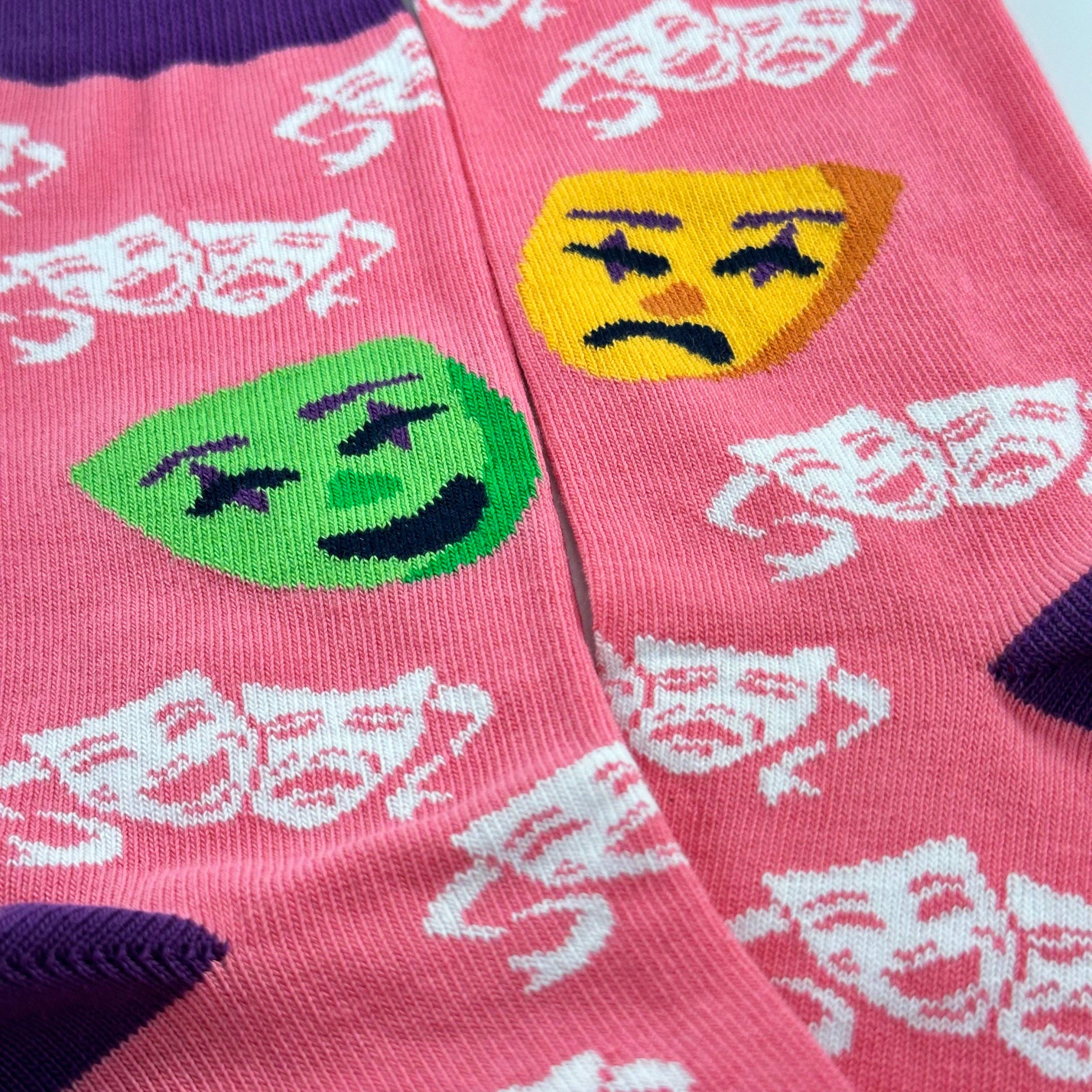 Sock Panda - Wholesale Socks - Unisex - Classical Comedy and Tragedy Masks Socks from the Sock Panda2