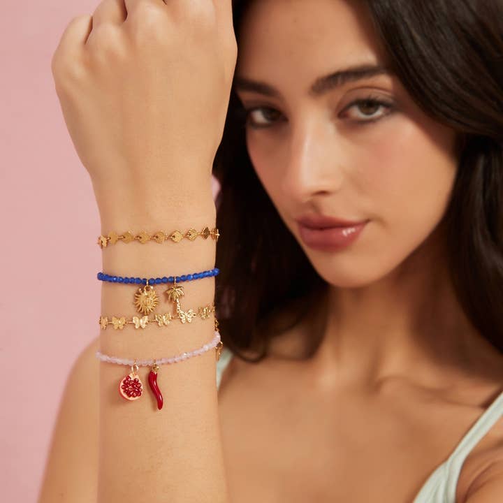 Original Natural Stone Bracelet withSunflowerCharm_CWAJE4593 for wholesale by ACCITY