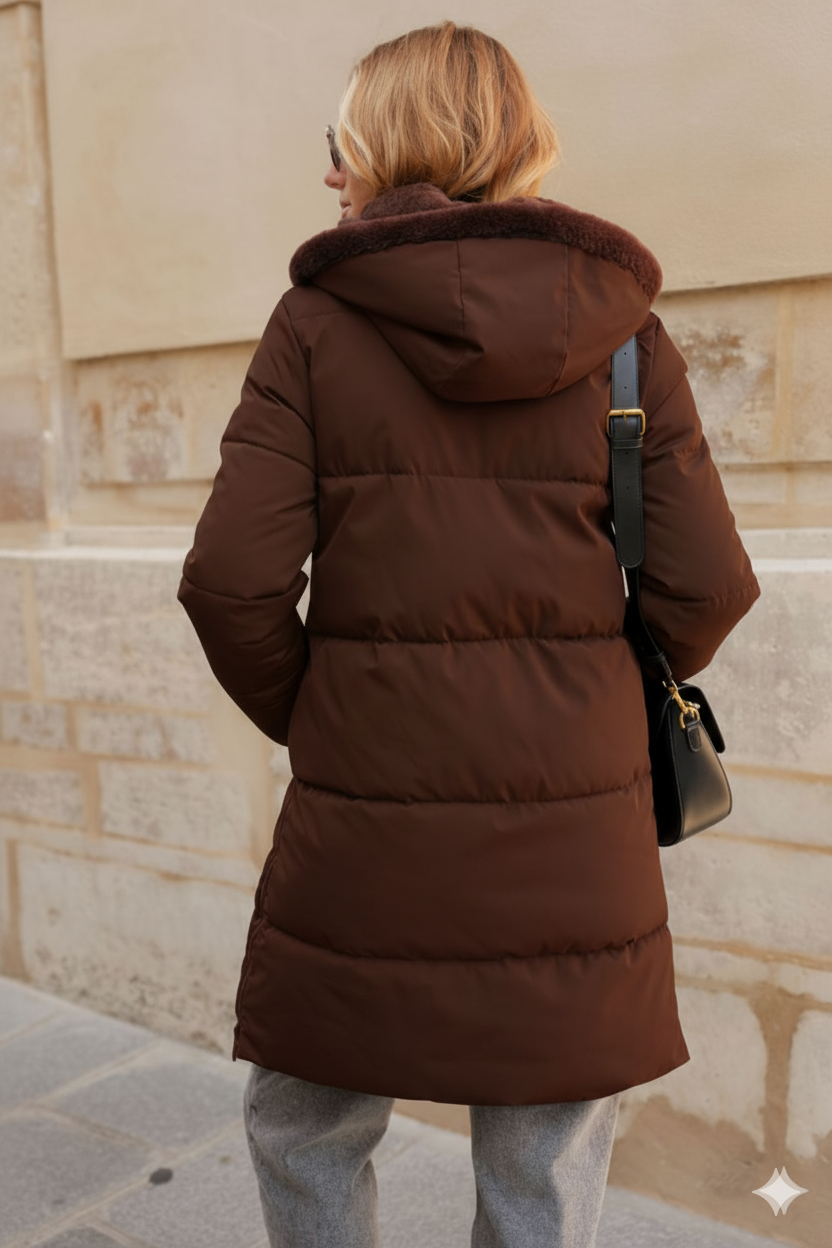 Attrait Paris – wholesale Puffer jacket – Women’s – Long waterproof down jacket with removable fur9