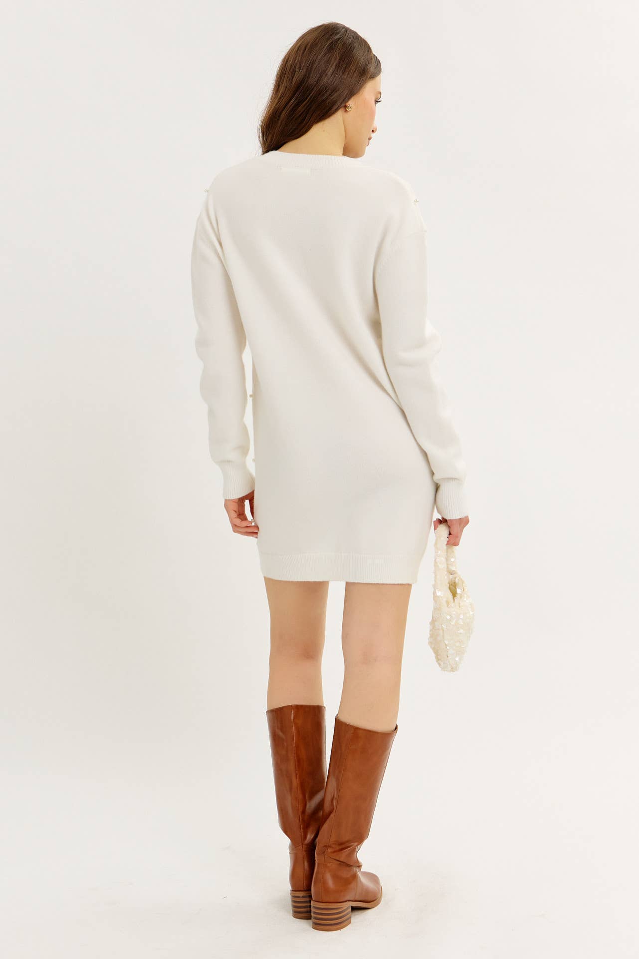idem ditto - Wholesale Dress - Women's - GLAM MEETS COZY COMFORT PEARL SWEATER MINI DRESS8