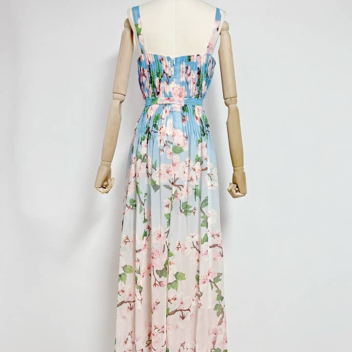 Productseeker - Wholesale Dress – Women's - DR658Y Chiffon Floral Pleated Maxi Dress with Swing Skirt11