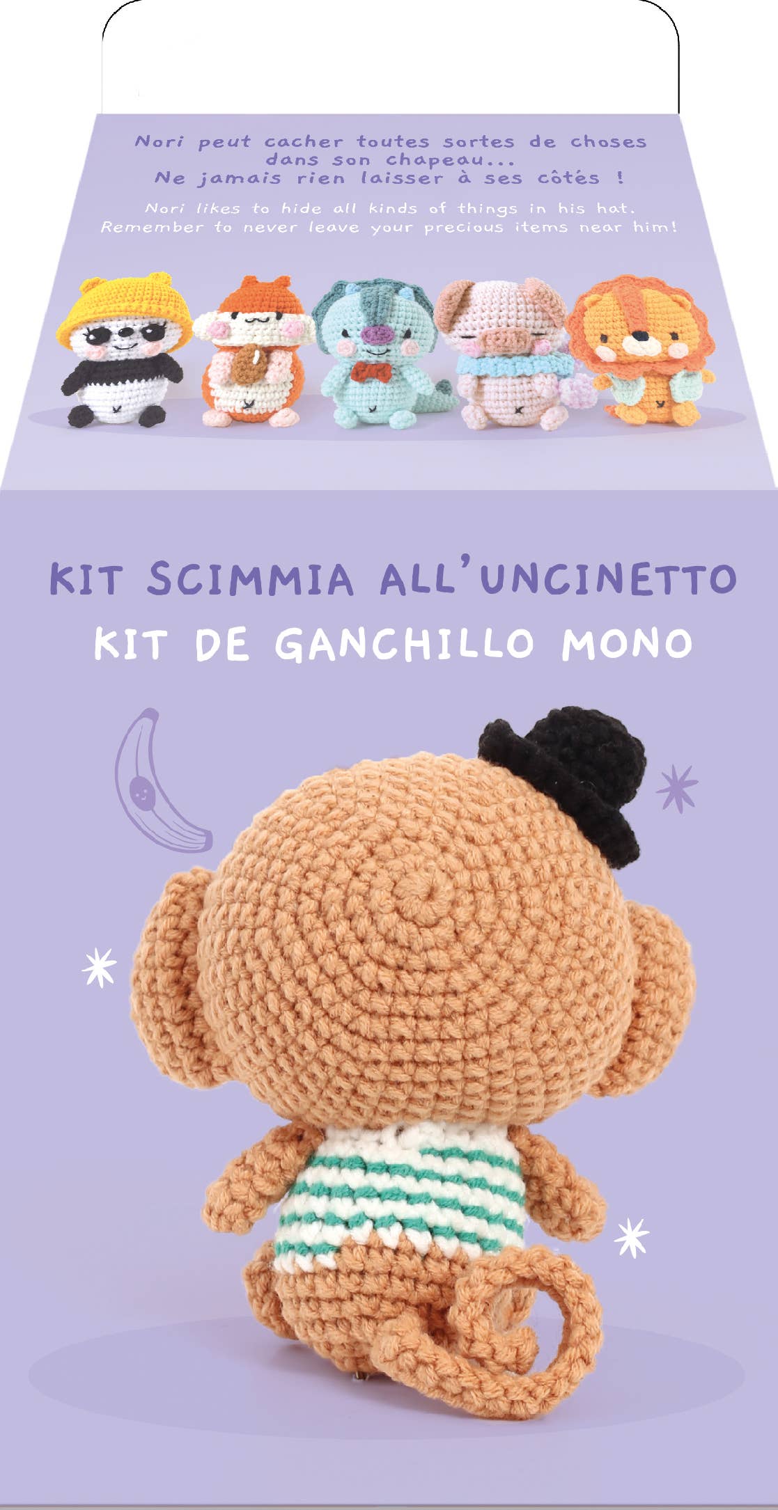 Graine Créative - Wholesale Brei- en haakbenodigdheden - Minigurumi-kit Nori aapje 10 cm2