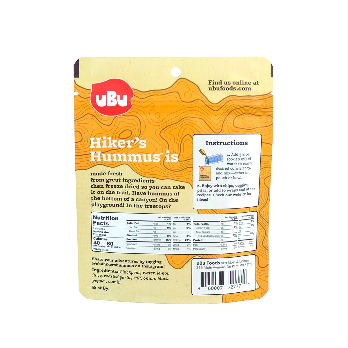 uBu Foods - Wholesale Trail Mix - Hiker's Hummus - Roasted Garlic1