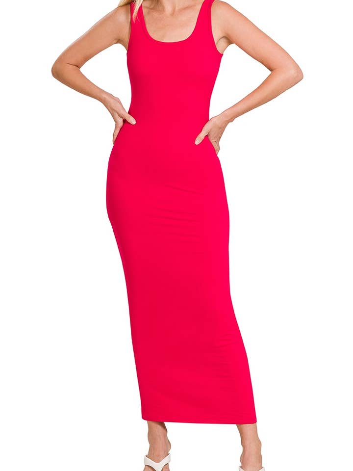 Maxi abito senza cuciture con scollo rotondo spazzolato per la vendita all'ingrosso da parte di Vanilla Monkey