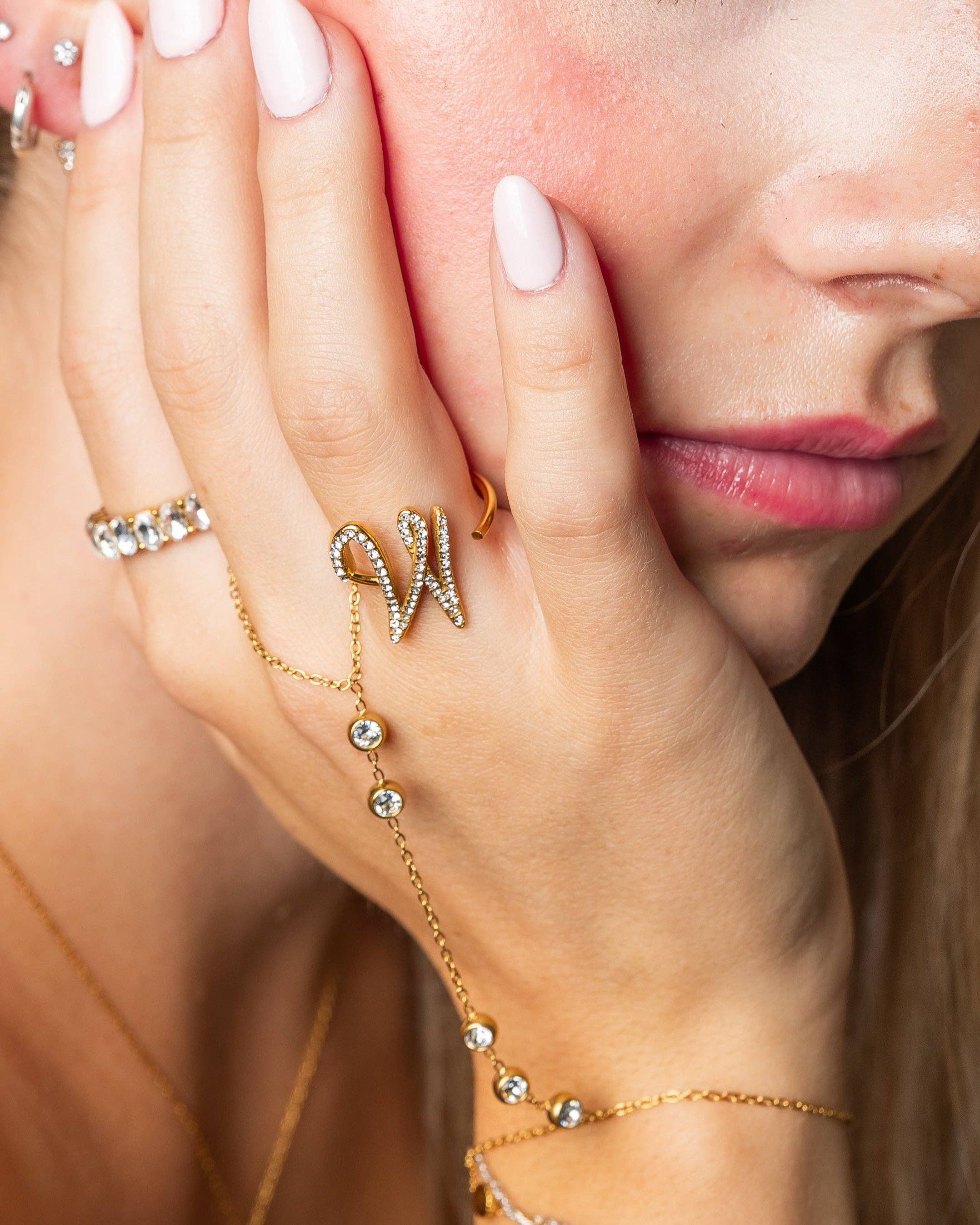 Vienna Domani Jewelry - Wholesale Multi-Stone Ring - Iced Initial Ring9