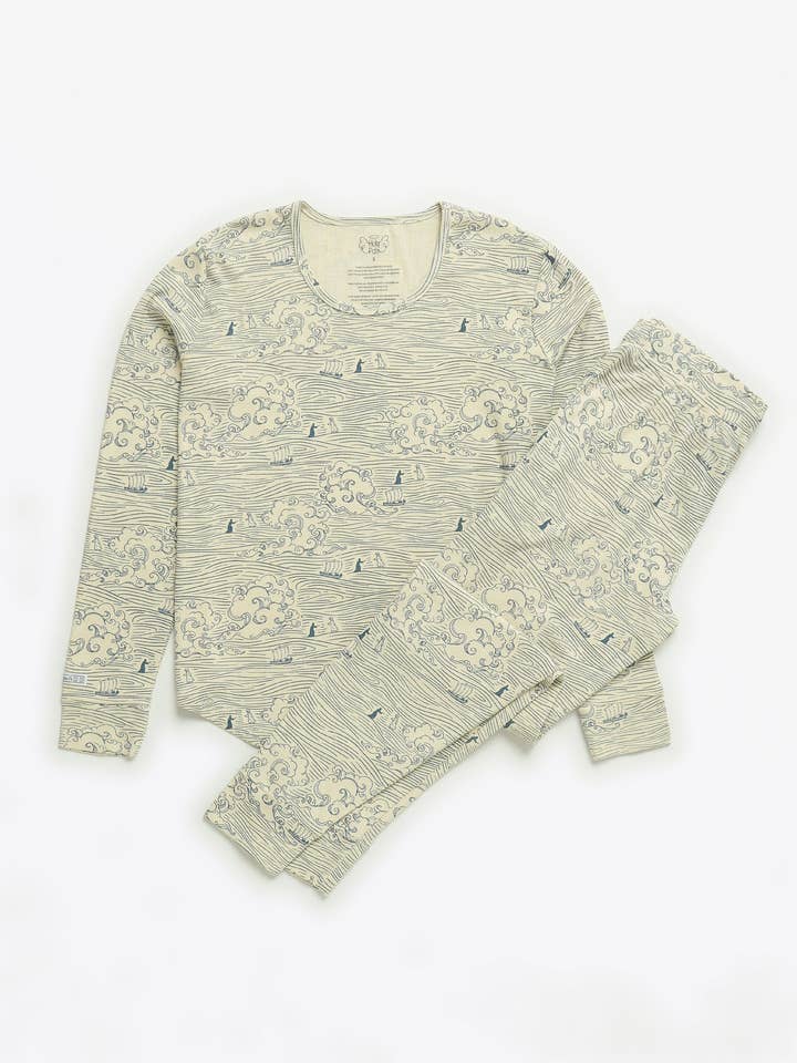 Walking on Water Womens PJ Jogger Set Ribbed Cotton-Bamboo Blend for wholesale by Holy Pals