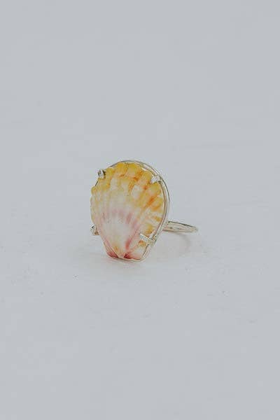 Wings Hawaii - Wholesale Cocktail/Statement Ring - Prong Set Sunrise Shell Ring - SS7