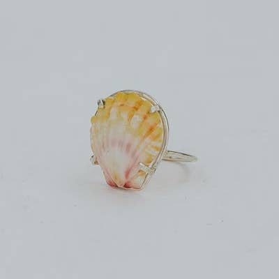 Wings Hawaii - Wholesale Cocktail/Statement Ring - Prong Set Sunrise Shell Ring - SS7