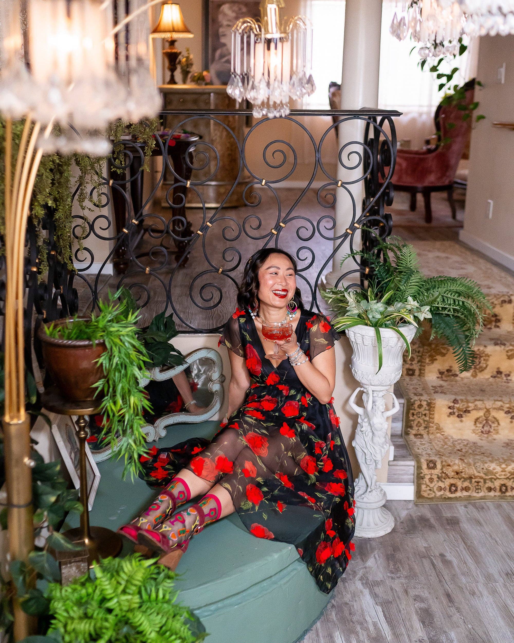 Sock Candy – wholesale Socks – Women's – Cocktail Hour Black Sheer Crew Sock9