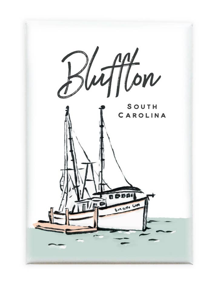 Magnete da barca Bluffton Shrimp per la vendita all'ingrosso da parte di Texture Design Co