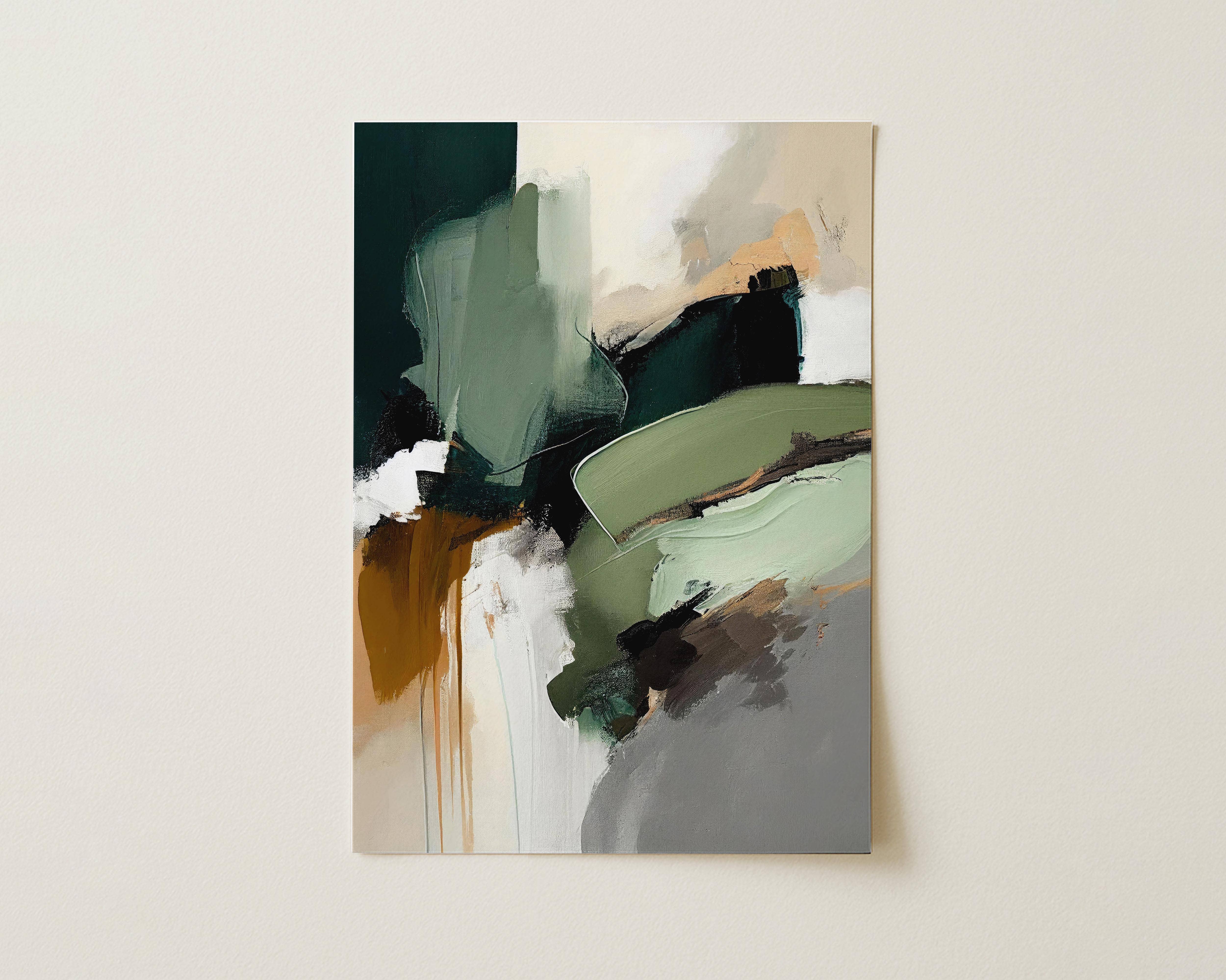 Eclectic Dreams Studio - Wholesale Kunstprint - Moderne Groene Abstracte Japandi Kunstprint - Wabi Sabi Decor2