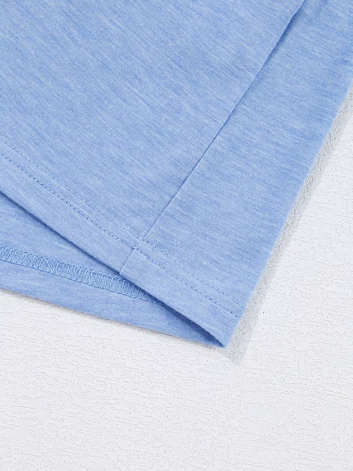 Bleu T-shirt à imprimé léopard avec patch colorblock grande taille en vente sur Faire7