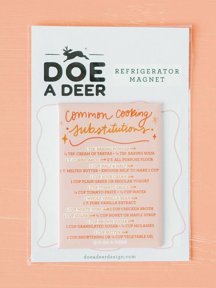 Aimants de réfrigérateur pour substitutions culinaires courantes pour la vente par Doe A Deer