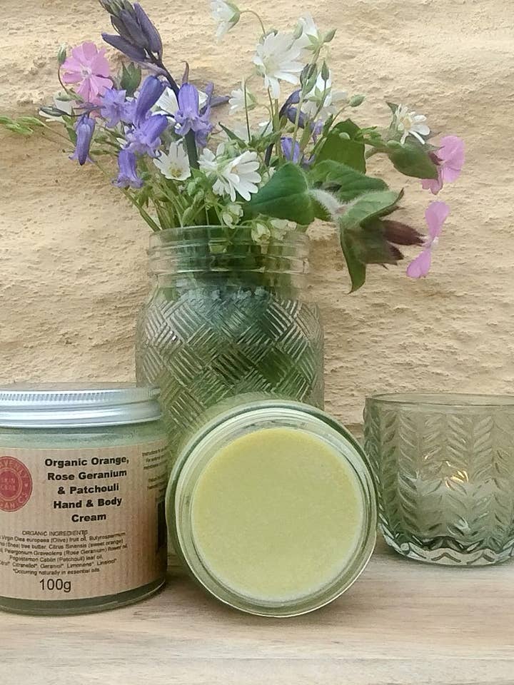 Organic Orange, Rose Geranium & Patchouli Hand & Body Cream for wholesale by Heavenly Organics Skin Care