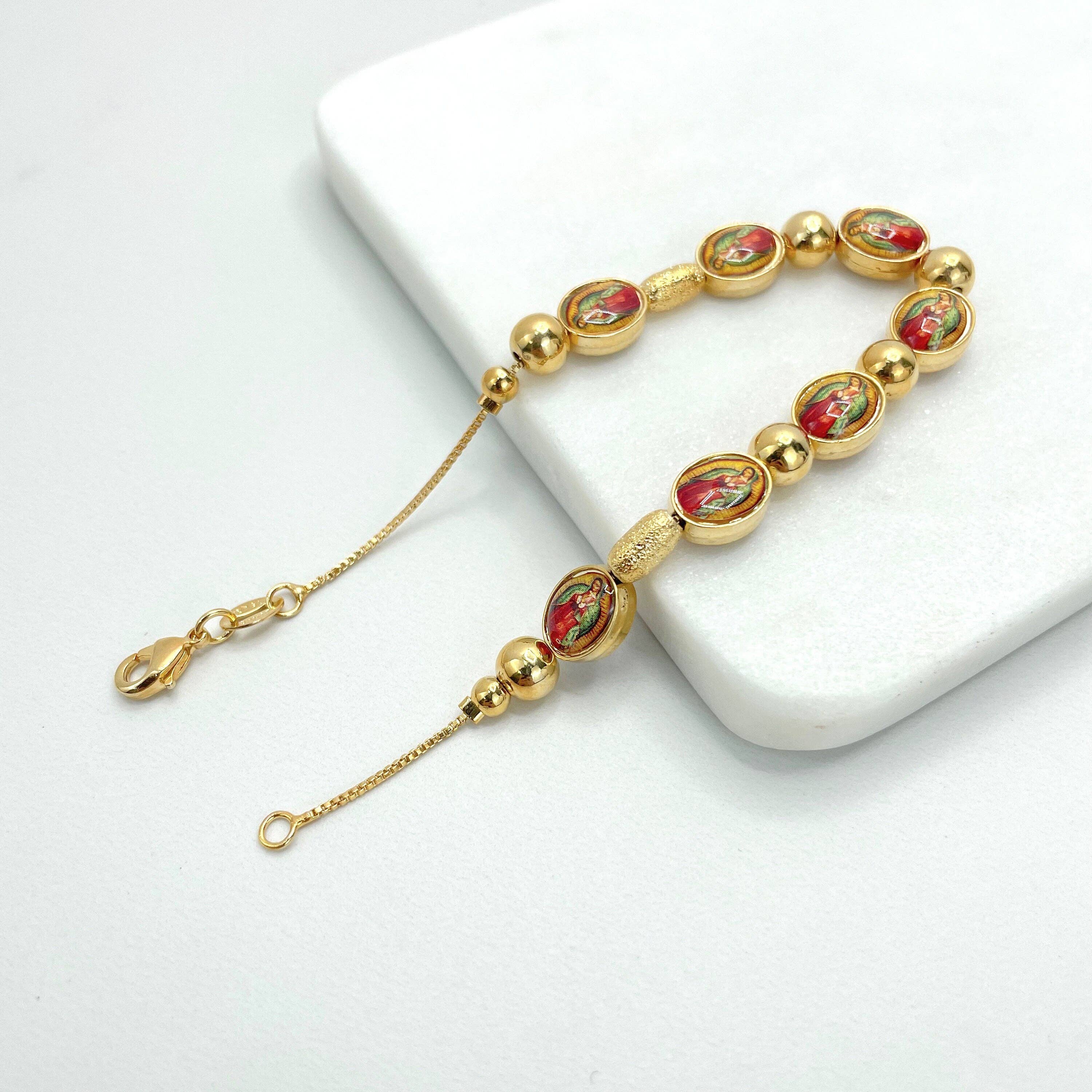 DIJU Jewelry - Wholesale Armband met kralen - Religieuze armband met 18k goudgevulde kralen en Onze-Lieve-Vrouw van Guadalupe3
