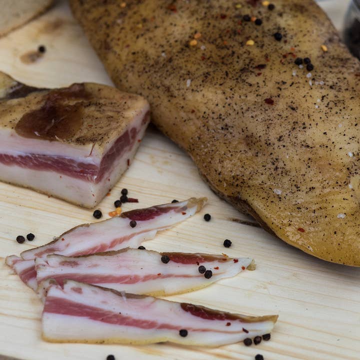 Guanciale | Dry-cured Pork Cheek | Subissati | +/- 1.8Kg for wholesale by Deliciously Fine Foods
