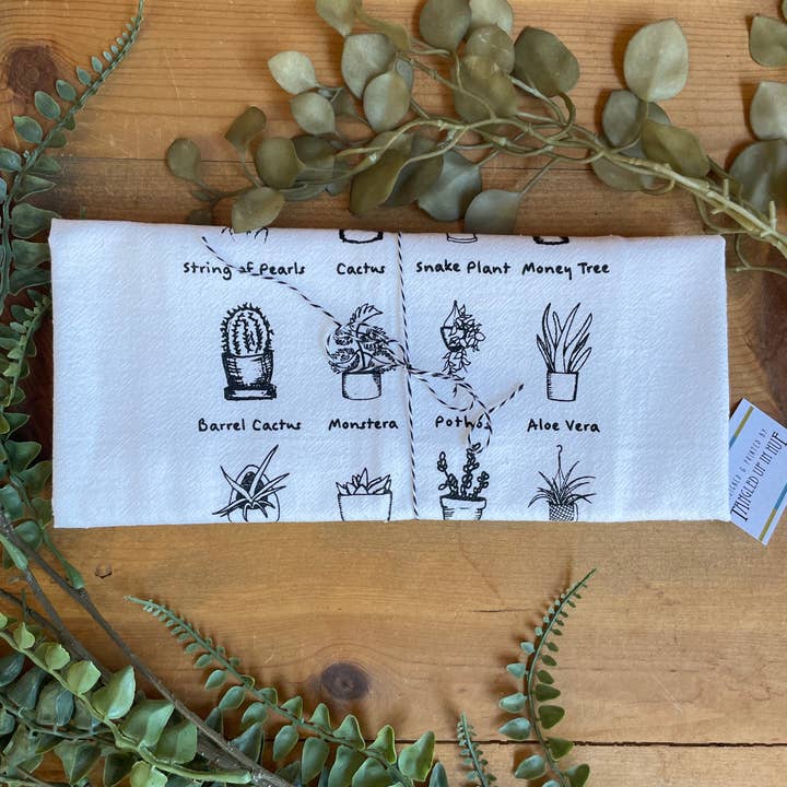 Tangled Up In Hue – Großhandel Geschirrtücher – Geschirrtuch mit Siebdruck - House Plant Lover