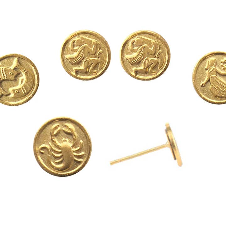 TINY ZODIAC STUD PROGRAM (KIT OF 12 PAIRS) for wholesale by The Luxe Group