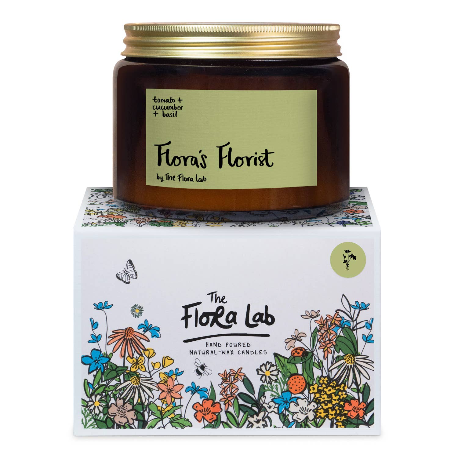 The Flora Lab | Hand Poured Natural-Wax Candles – Vela em jarro/copo por atacado – Vela Verde da Florista Flora | Aroma de Estufa | Presente3