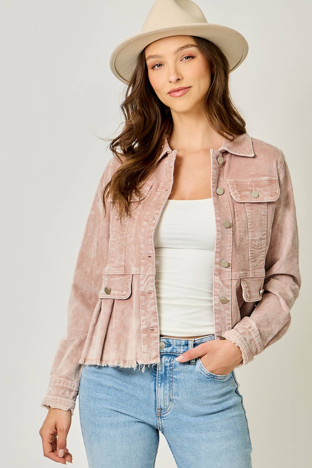 Mystree – wholesale Denim jacket – Women's – 61134 Washed Denim Peplum Jacket26