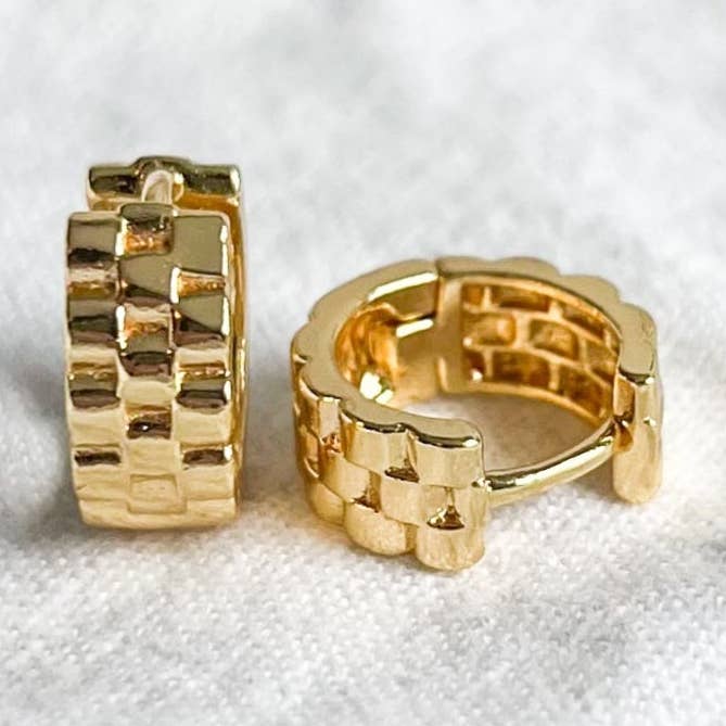 Geometric Huggie Hoop for wholesale by Natalie Clare Collections