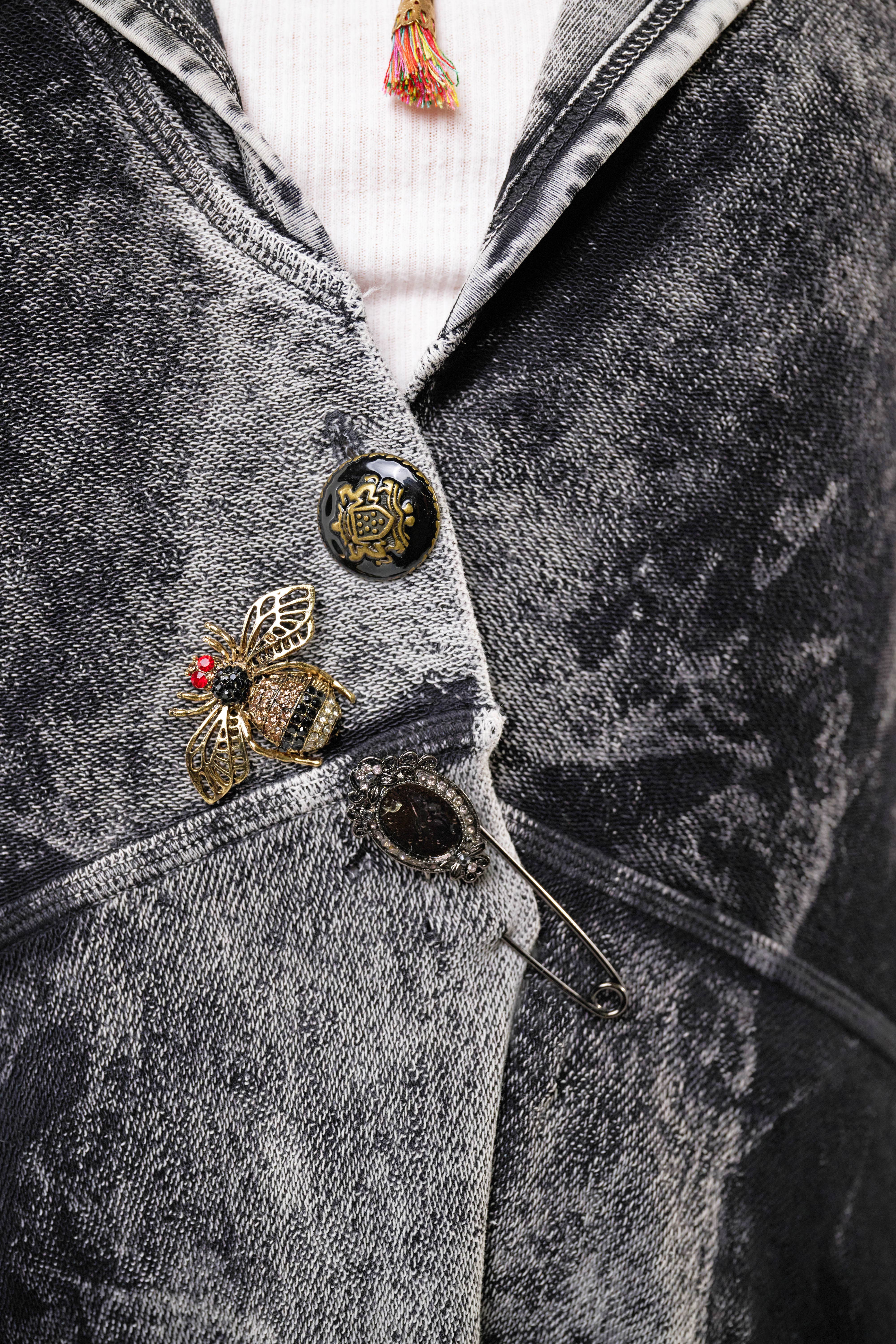 Black Acid Wash Forest Goddess French Terry Coat for wholesale on Faire14