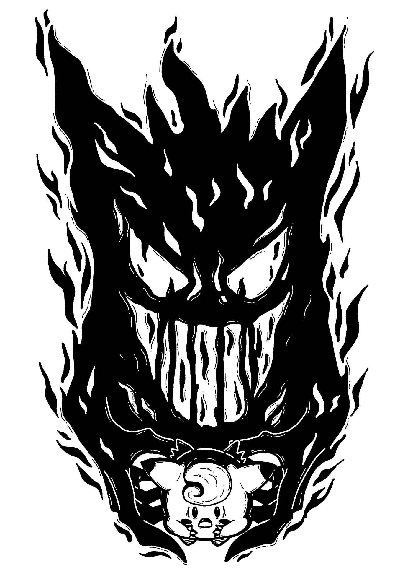 MechanicalPen - Venta al por mayor Ilustración - Póster con estampado artístico de Pokémon de Gengar Shadow of Clefable1