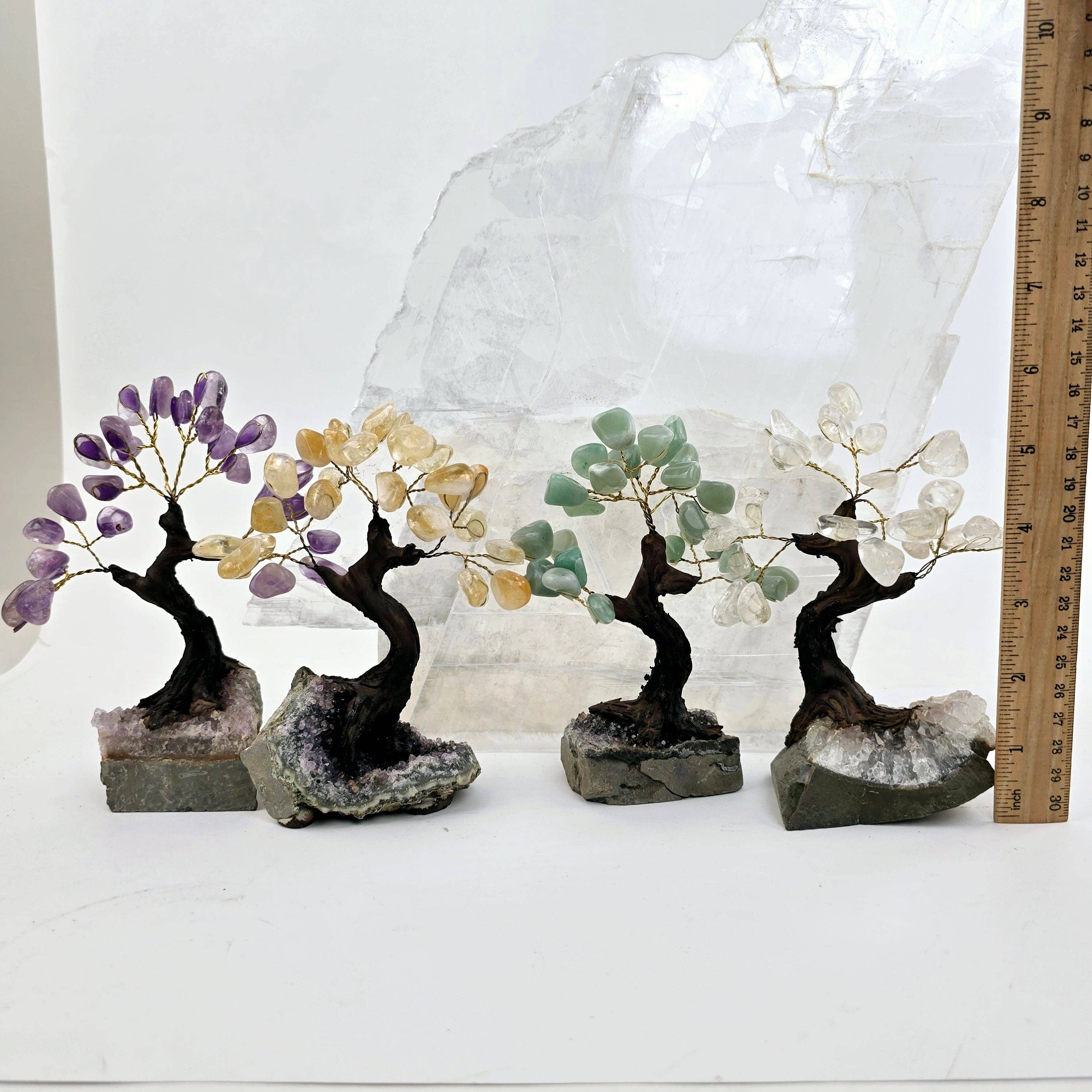 Rock Paradise - Wholesale Spiritual Stone/Crystal - Tumbled Gemstone Tree with Amethyst Crystal Base10