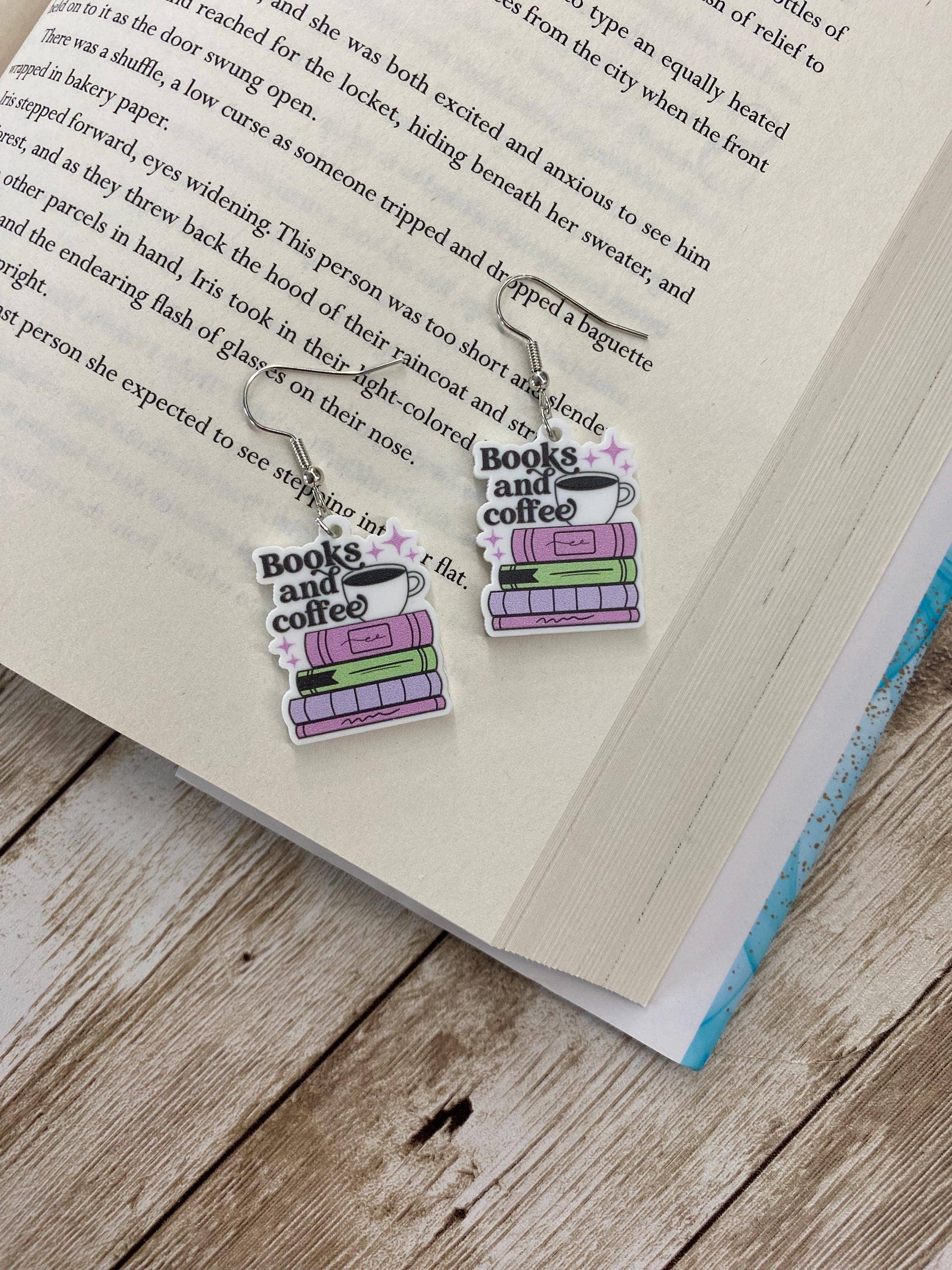 Briar layne - Wholesale Dangle Earrings - Books and Coffee Themed Bookish Earrings7