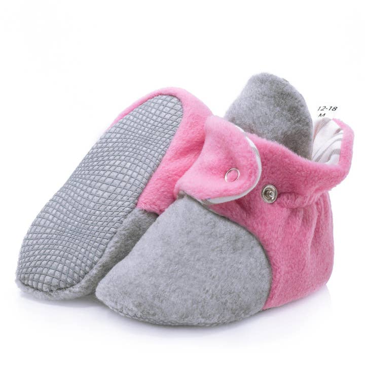 Graues Rosa Rutschfeste Sohle, Fleece-Babyschuhe, Babyschuhe für Neugeborene, S für den Großhandel auf Faire