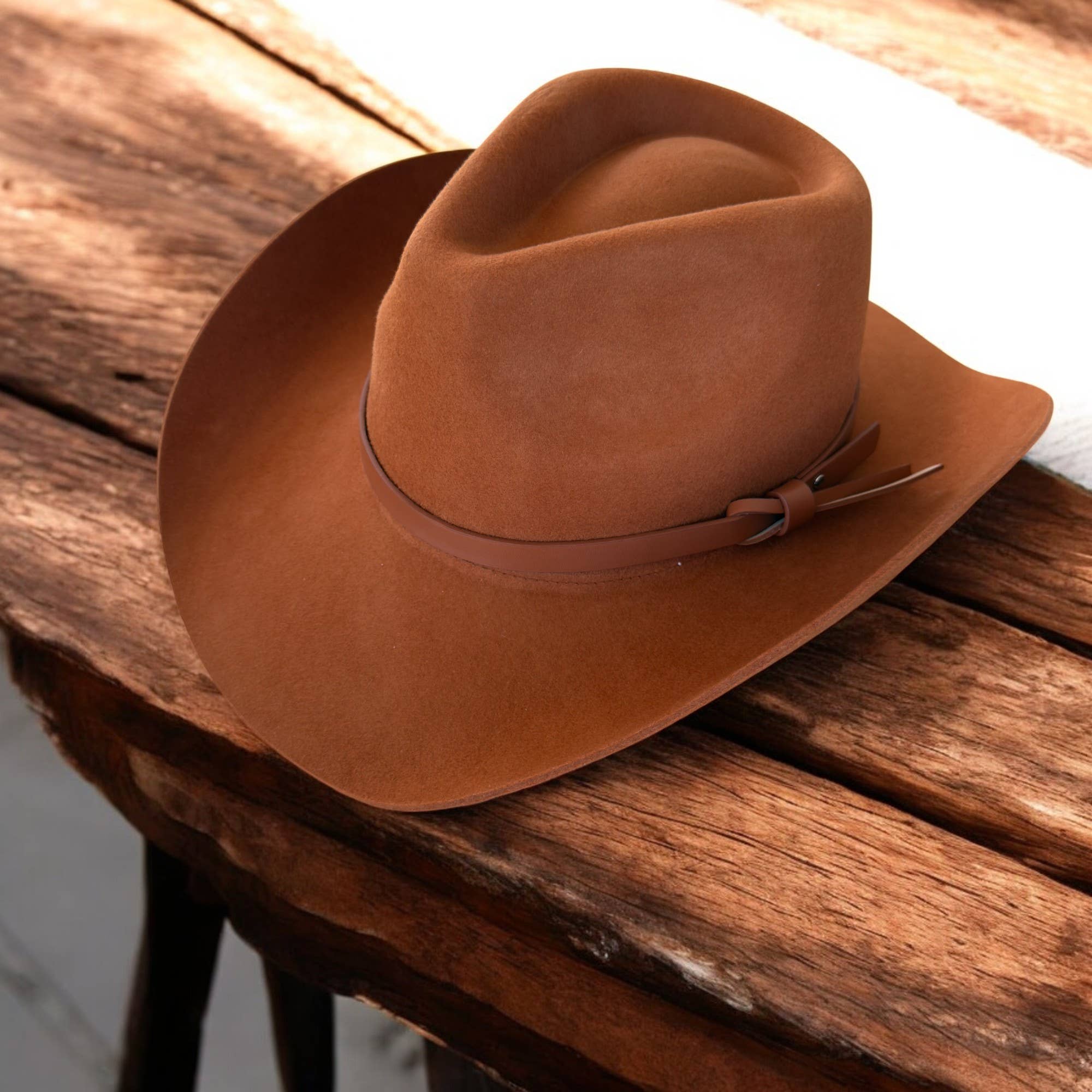 Bella Betty - Vente Chapeau de cowboy – femme - Chapeau de cowboy en laine australienne de qualité supérieure avec bande en cuir9