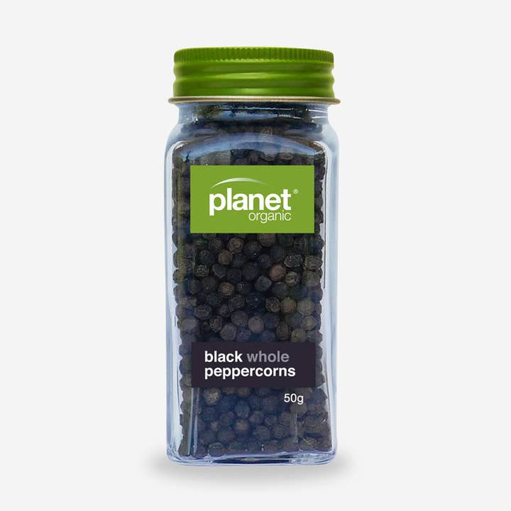 Peppercorns Black 50g for wholesale by Planet Organic