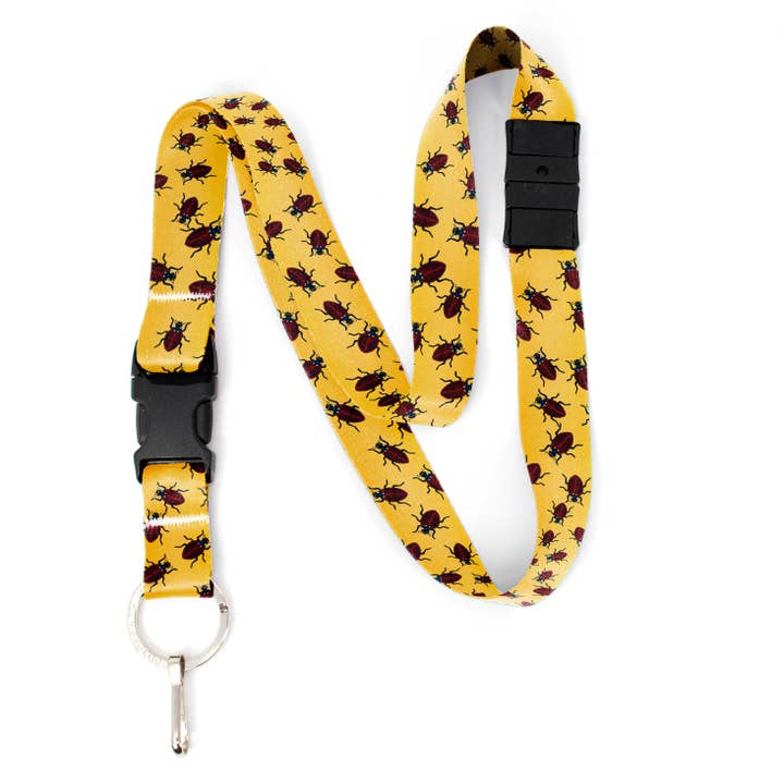 Ladybugs Breakaway Lanyard with Buckle and Flat Ring for wholesale by Buttonsmith