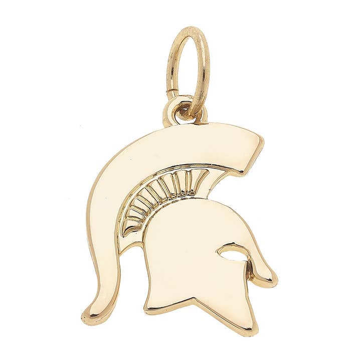 Michigan State Spartans Shiny Gold Logo Charm for wholesale by Canvas Style