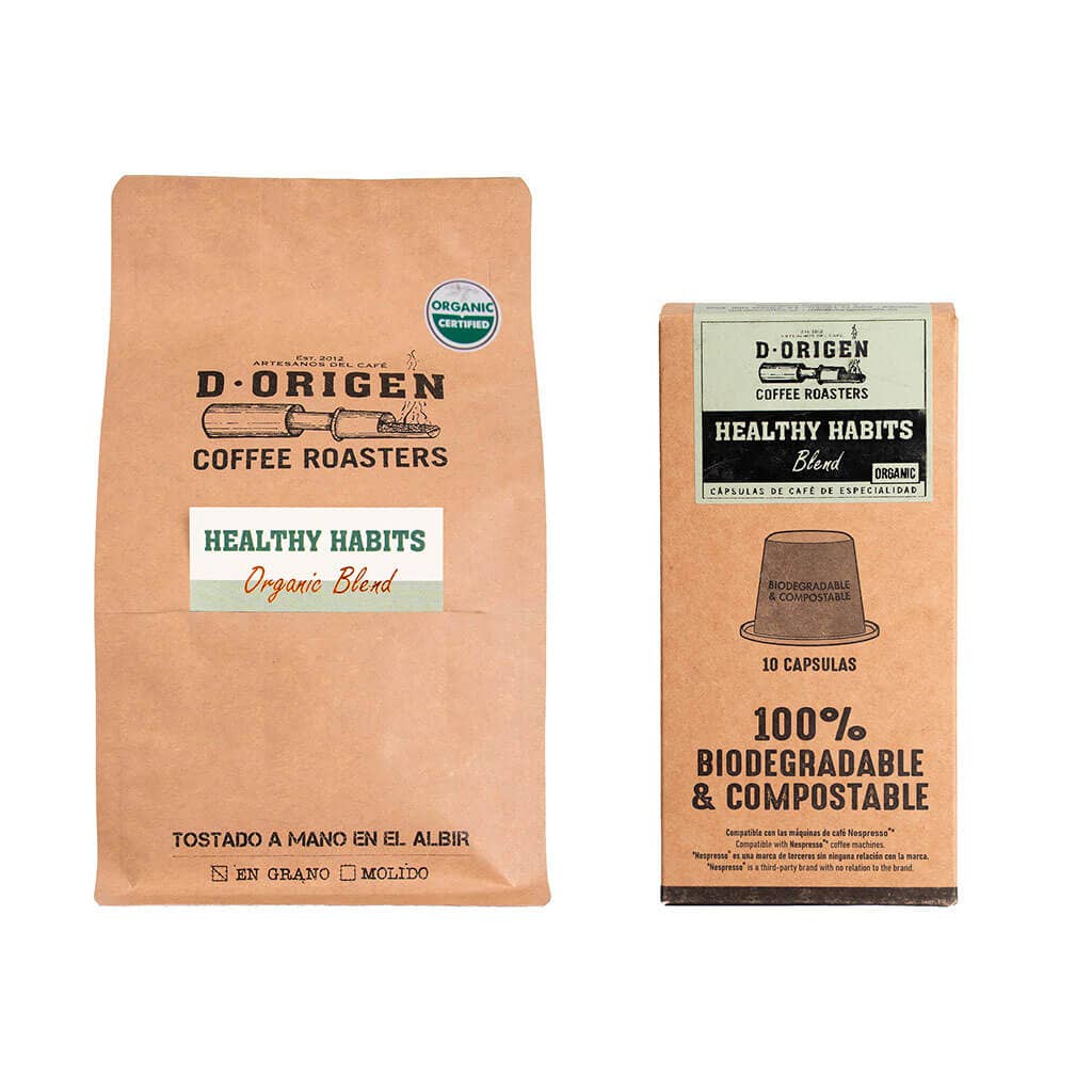 D·ORIGEN COFFEE ROASTERS - Wholesale Coffee Beans - Healthy Habits Bio & Compost Capsules (box of 10 pcs)2