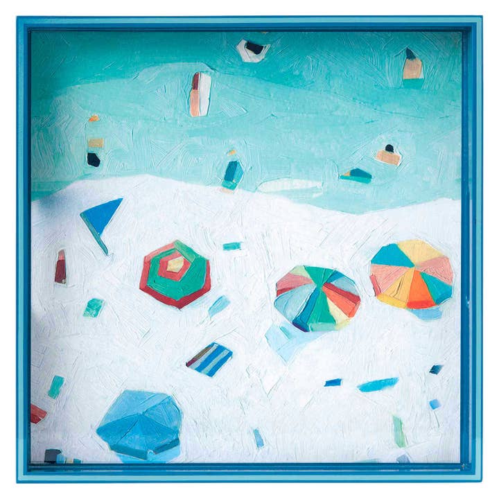 Plateau de service laqué carré Beach Vista pour la vente par rockflowerpaper