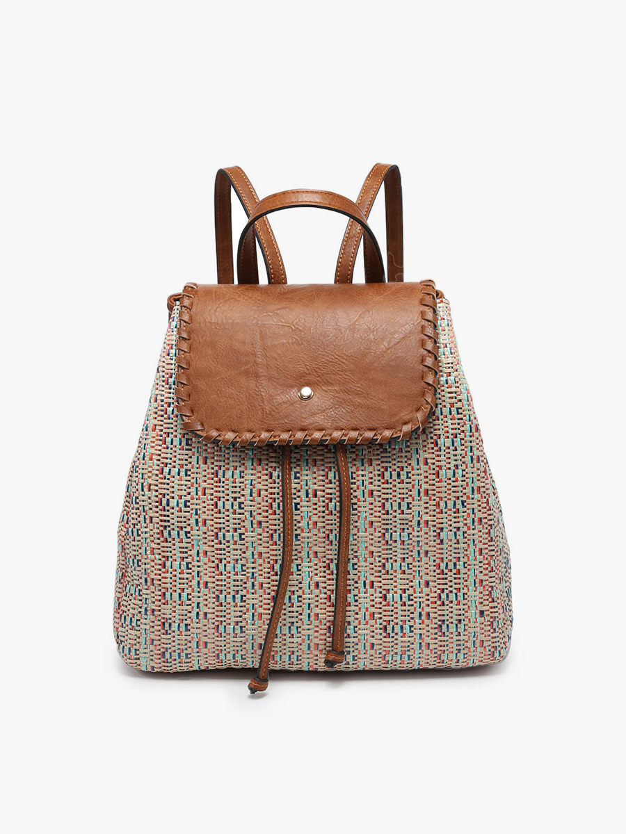 JNC RT (Jen & Co. Outlet) - Wholesale Backpack - Women's - BP1919 Saffron 2 Tone Straw-Textured Backpack3
