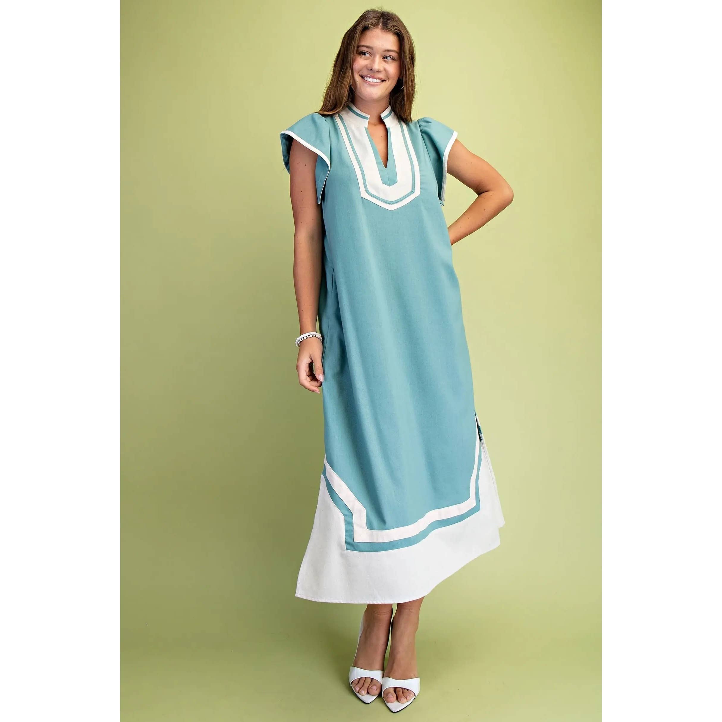 STYLE USA - Wholesale Dress - Women's - NEW V-Neck Midi Dress13