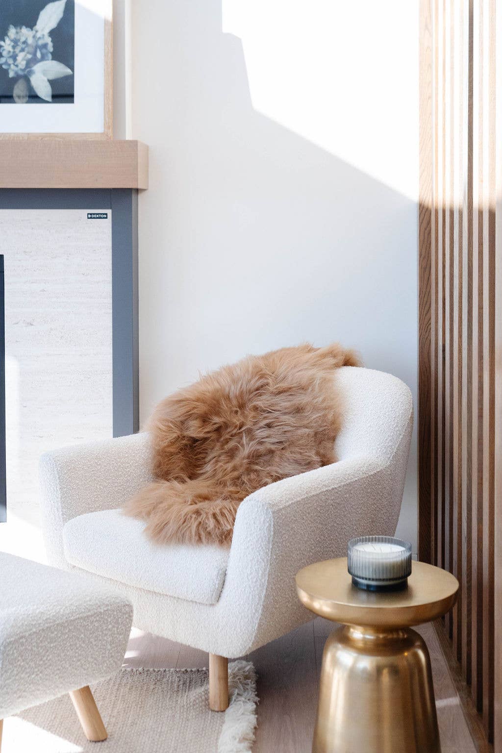 Black Sheep (White Light) - Wholesale Area Rug - Camel Icelandic Sheepskin Throw Rug