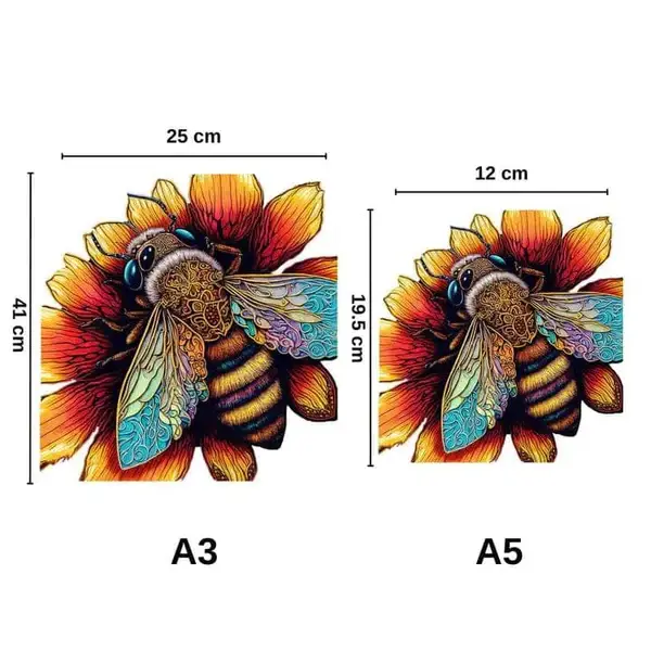 Crafthub - Vente Puzzle – adulte - Puzzle en bois élégant Abeille étonnante1