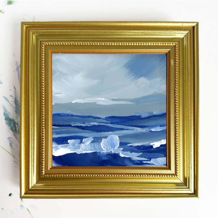 Ocean Waves Art, Framed Art Print on Canvas for wholesale by Green Barn Studio