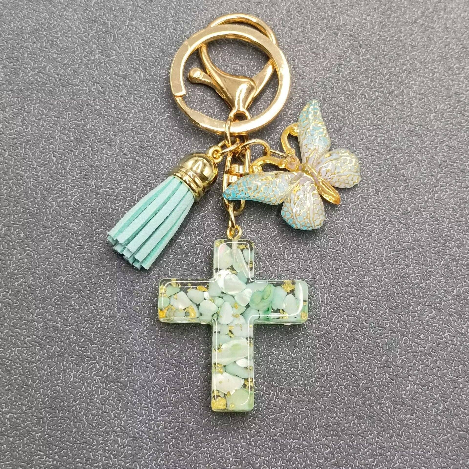 Mio Queena - Wholesale Keychain - Women's - Multi-style Acrylic Butterfly Resin Cross Pendant  Keychains14