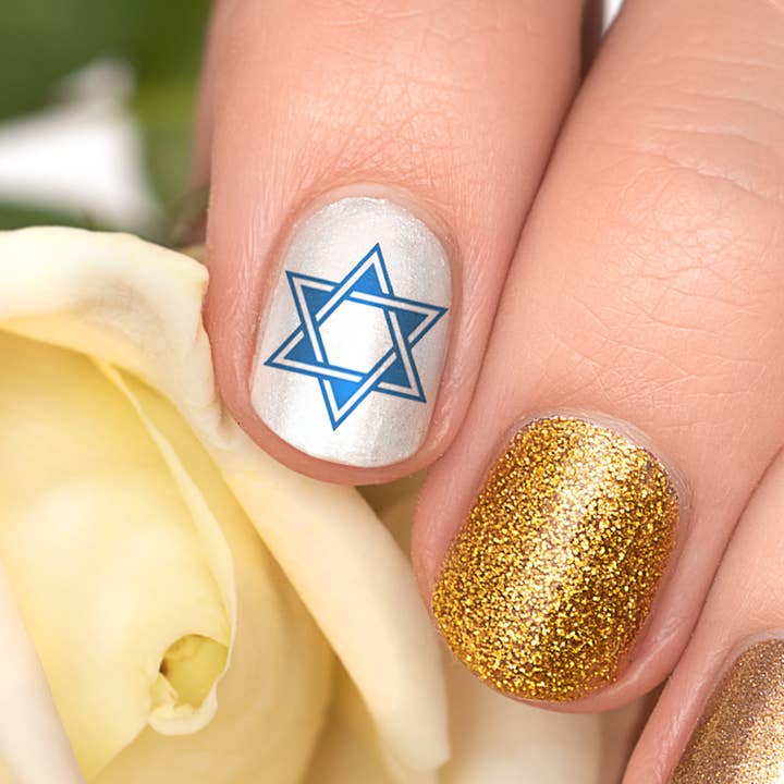 Moon Sugar Decals - Wholesale Nail Art/Decal - Jewish Stars Hanukkah Israel Nail Decals