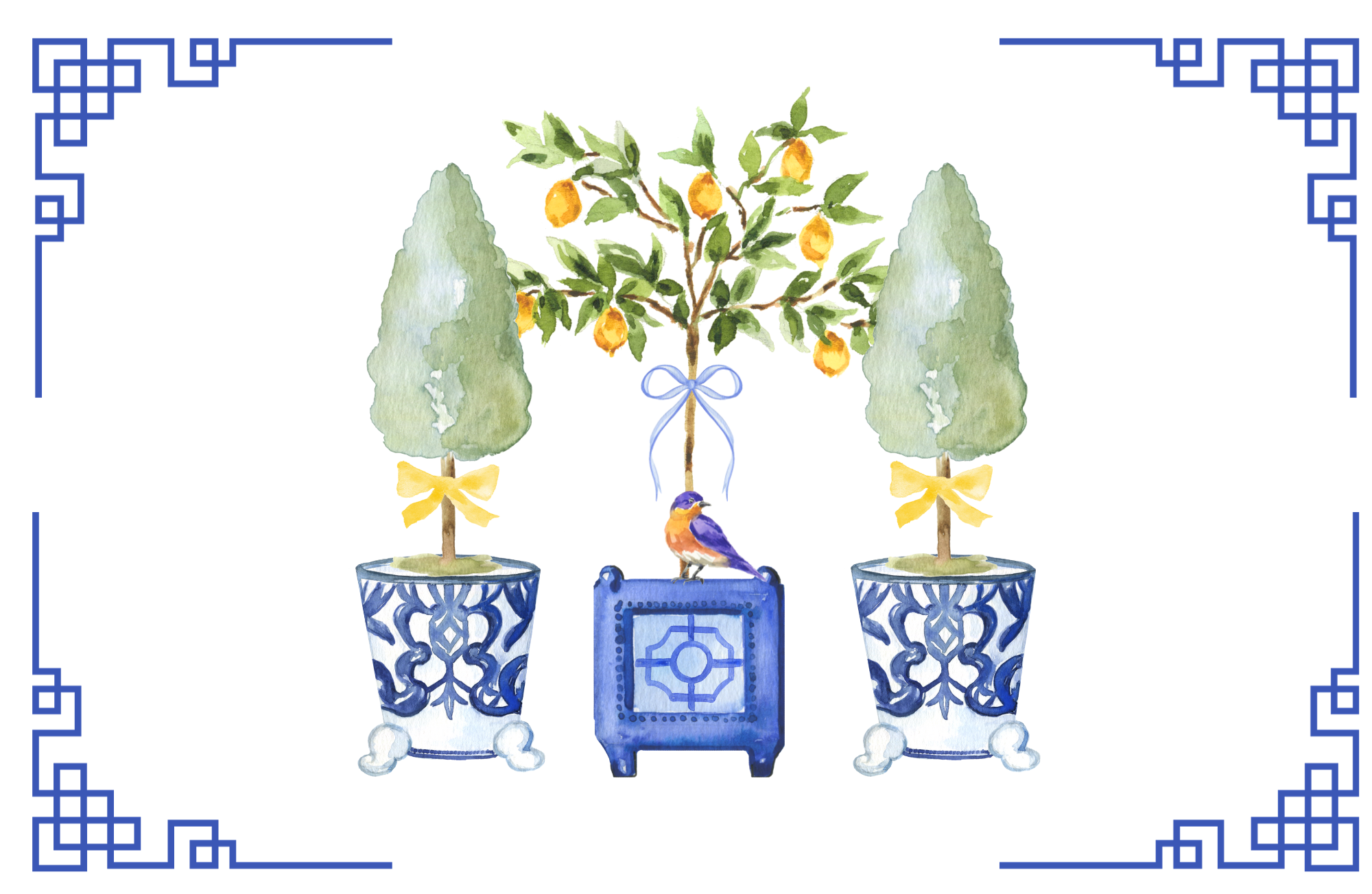 TAYLOR GRAY - Vente Plateaux décoratifs - Ensemble de 10 inserts CHINOISERIE VOL 2 11x173