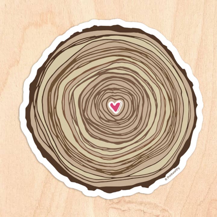 Baumstumpf-Aufkleber „Liebe wächst“ für den Großhandel von Printworthy