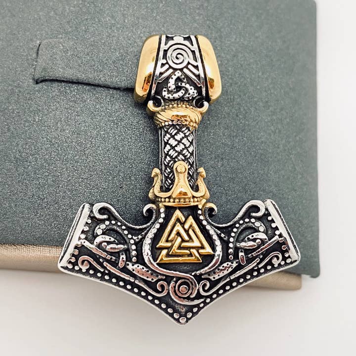 Viking Quake Odin Triangle Rune Stainless Steel Charm-MJ/MNP for wholesale by Mio Queena