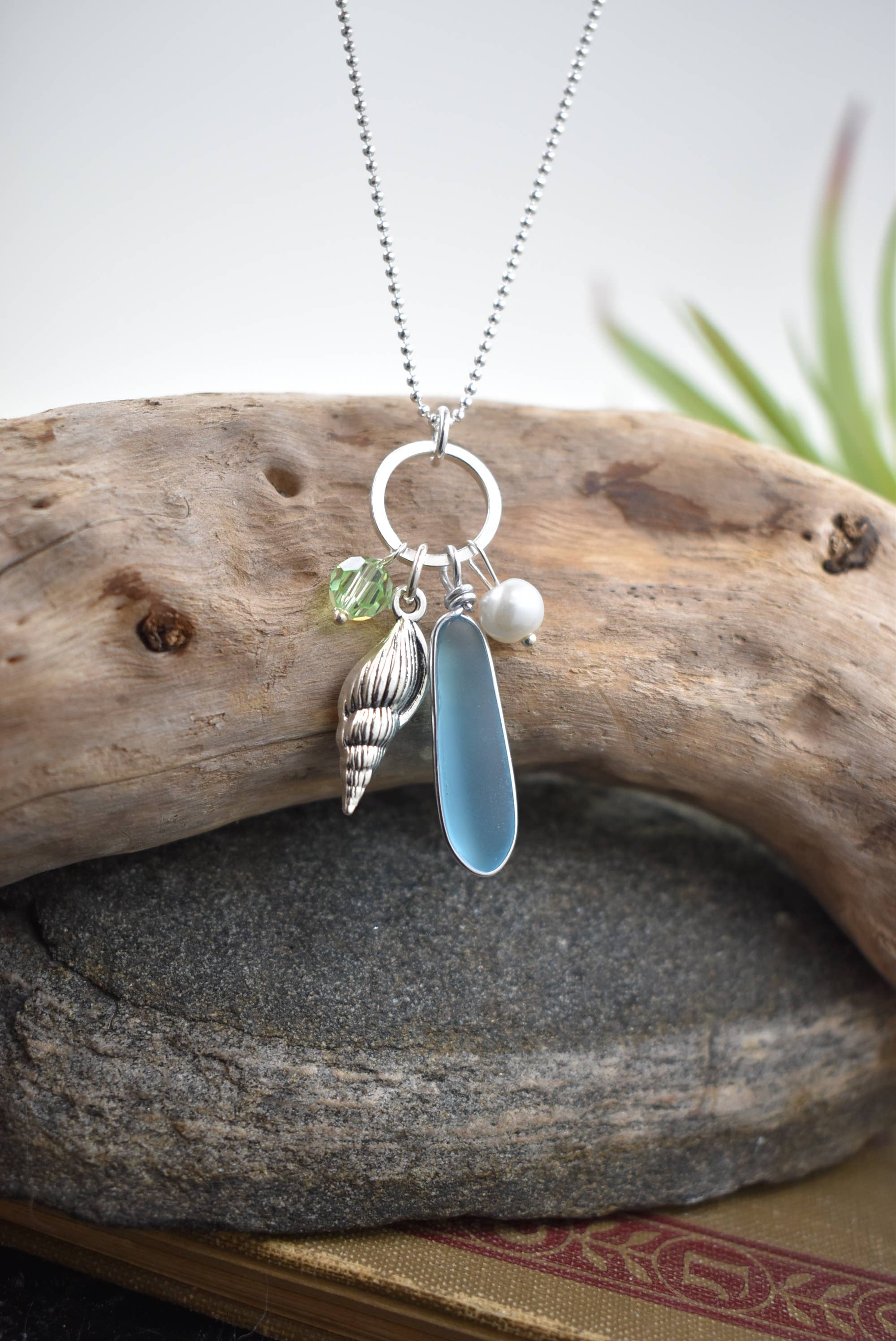 Whitelotus Design - Wholesale Pendant/Charm Necklace - Ocean treasures charm pendant -  sea glass jewelry  6