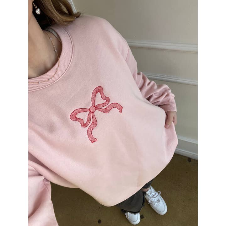 City Crews Apparel - Wholesale Sweatshirt - Women's - Bow Embroidered Sweatshirt