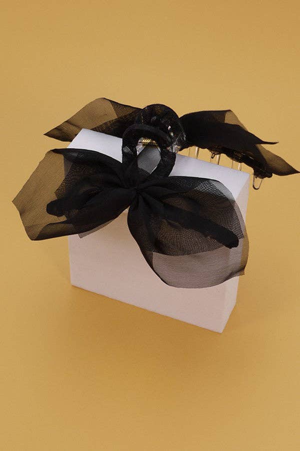 JOSSLYN by wall to wall - Wholesale Hair Clip - Women's - SILK LIKE CHIFFON BOW HAIR CLAW CLIPS | 40H6251